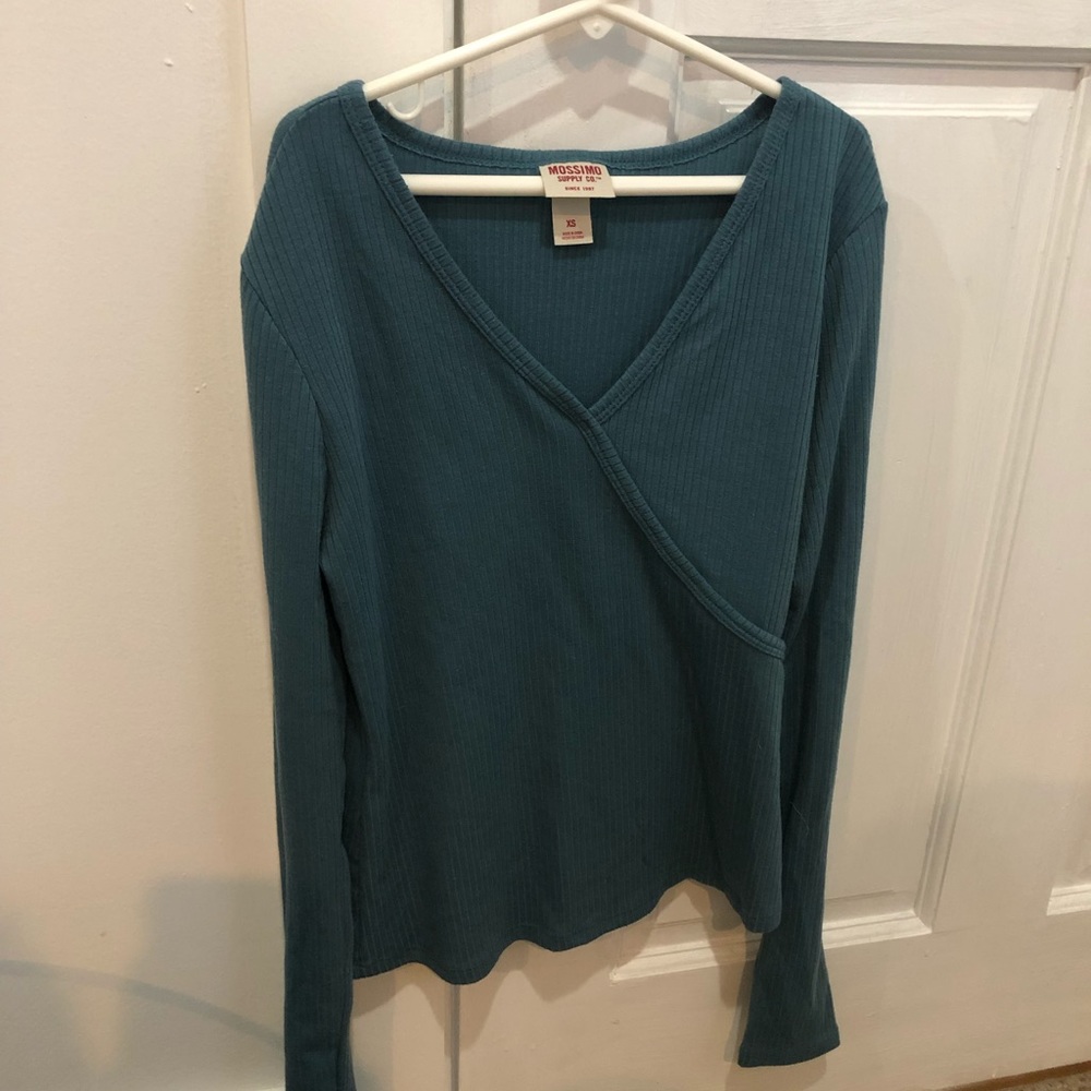 Blue Ribbed Long-Sleeve - Picture 2 of 3